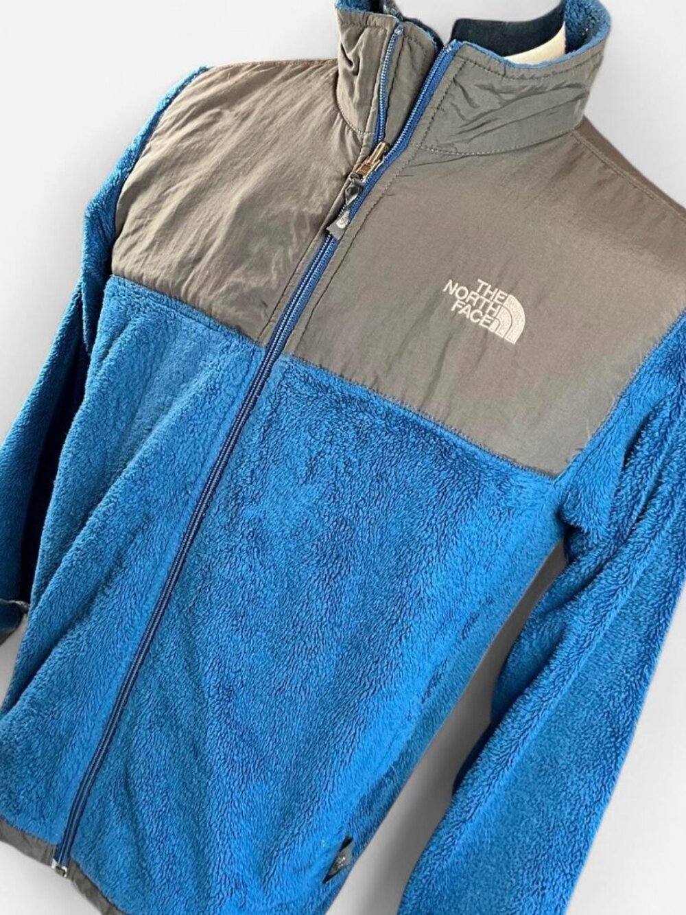 Unisex The North Face Deep Blue Winter Fleece Outdoors Full Zip Jacket(Youth XL)